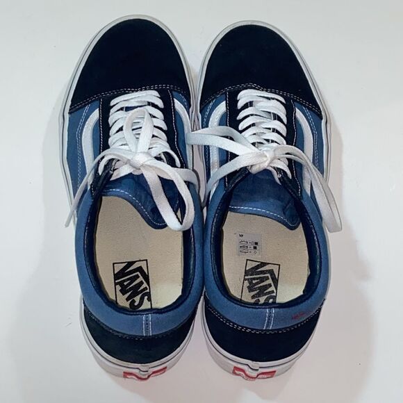 Vans Blue and White Old Skool Sneakers Size Unixes Women’s 12 Men 10.5 - Picture 4 of 13